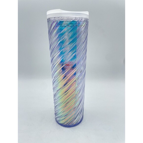 Starbucks Silver Iridescent Swirl 16 Oz Travel Mug Tumbler 2022 Bs241 - Picture 13 of 16